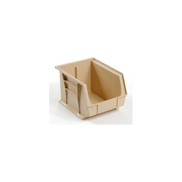 Hang & Stack Storage Bin, Plastic, Beige, 6 PK